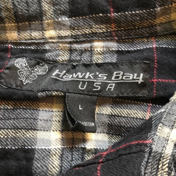 Hawks Bay Mens Long Sleeve Plaid Flannel Shirt Button Up Tartan Buffalo - Picture 5 of 6